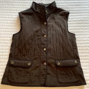 Talbots Vintage Brown Quilted Vest Womens XL Petite